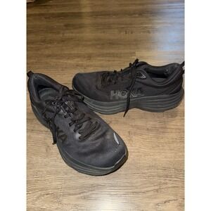 Hoka One One Bondi 8 Men's U.S. Size 10.5 D Black Tennis Shoe Sneaker